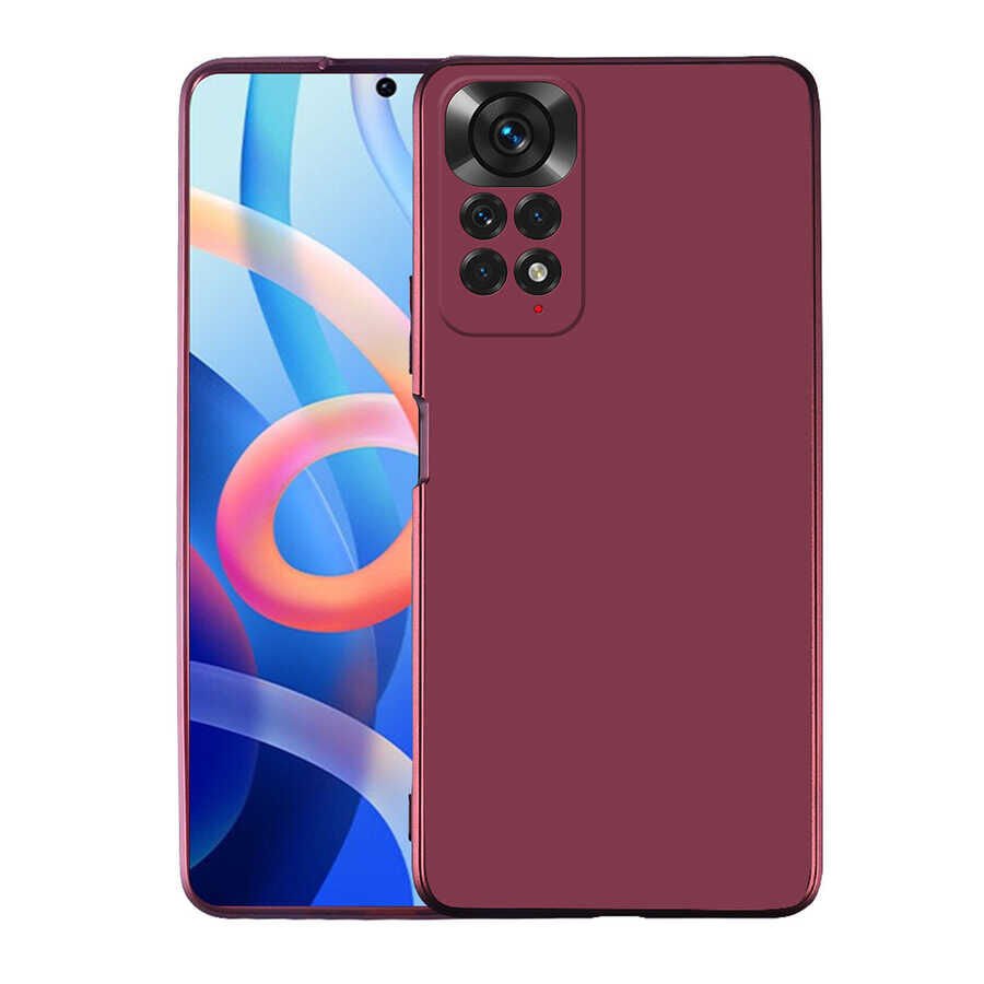 Xiaomi Redmi Note 12 Pro 4G Global Kılıf Yumuşak Dokulu Soft İnce Mat Silikon Kapak (PREMİER) Mürdüm