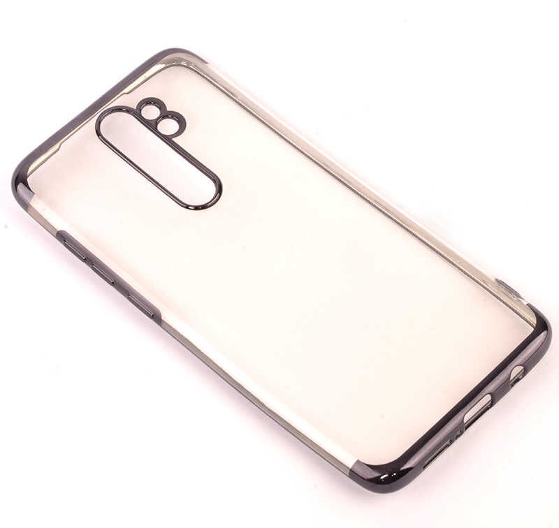 Xiaomi Redmi Note 8 Pro Kılıf Dört Köşe Renkli Lazer Şeffaf Silikon Kapak (GLİTTER) Siyah
