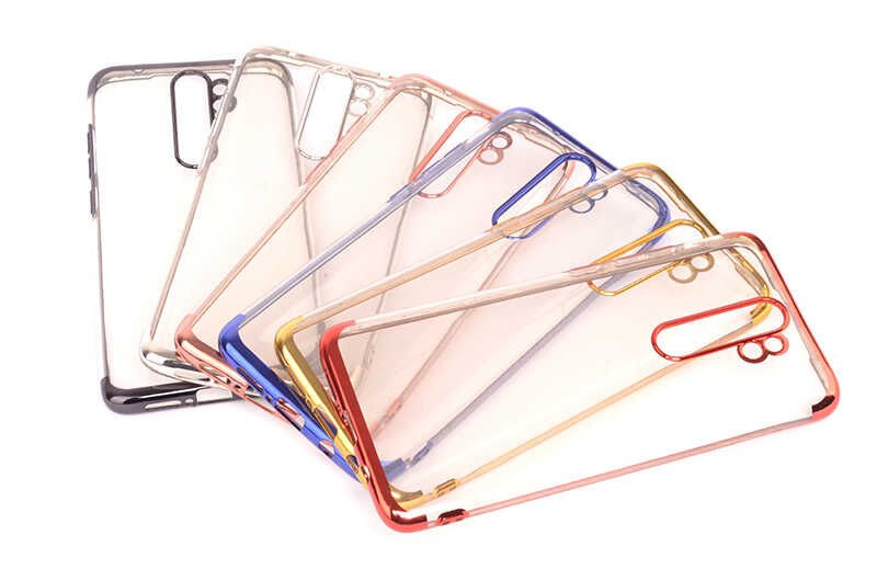 Xiaomi Redmi Note 8 Pro Kılıf Dört Köşe Renkli Lazer Şeffaf Silikon Kapak (GLİTTER) Siyah