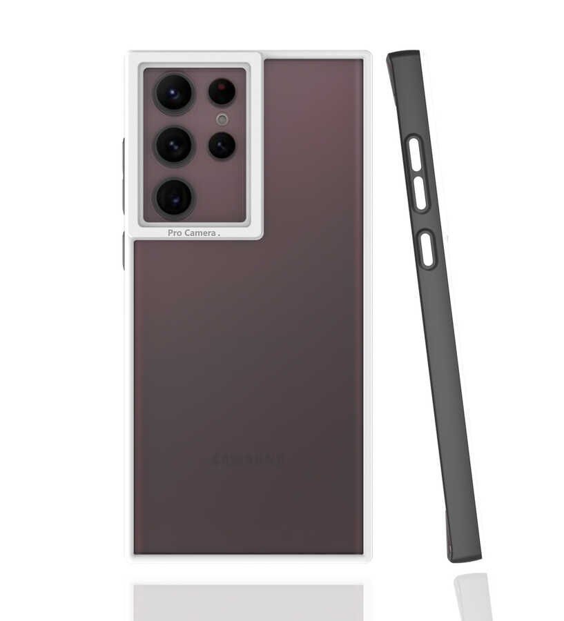 Samsung Galaxy S22 Ultra Kapak Mat Yüzeyli Kamera Korumalı Renkli Silikon Kılıf (MİMA) Siyah