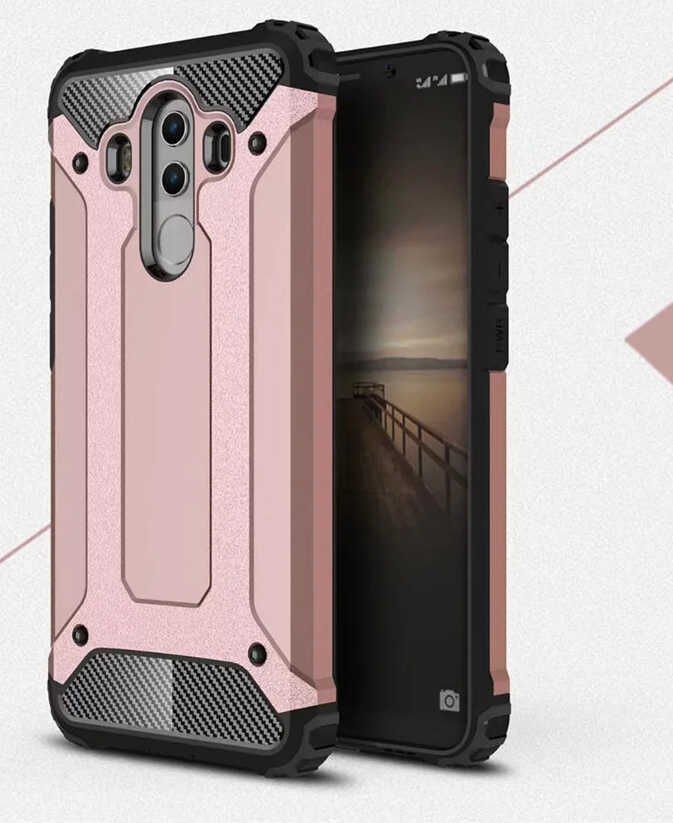Huawei Mate 10 Pro Kılıf Armor Köşe Korumalı Çift Katman Tank Zırh Kapak (CRASH) Gri