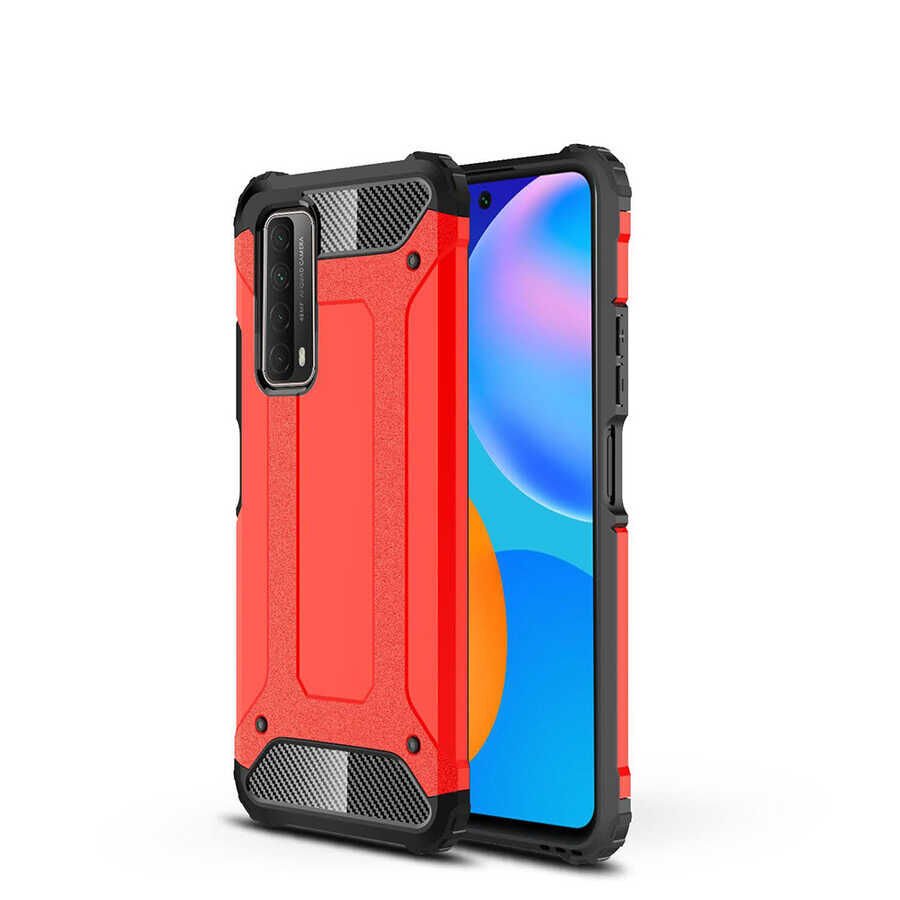 Huawei P Smart 2021 Kılıf Armor Köşe Korumalı Çift Katman Tank Zırh Kapak (CRASH) Mavi