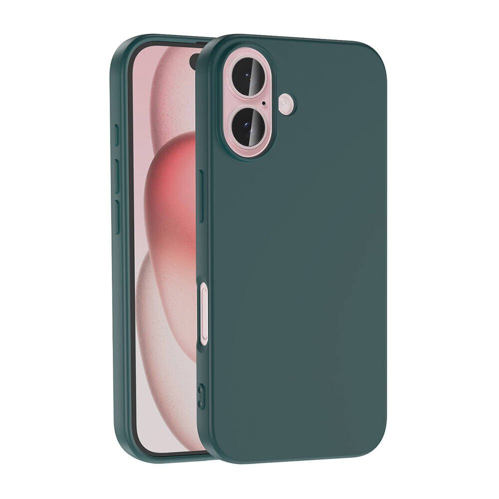 Apple iPhone 16 Plus Kılıf Lansman İçi Kadife Soft Yumuşak Dokulu Liquid Silikon Kapak (LSR) Yeşil