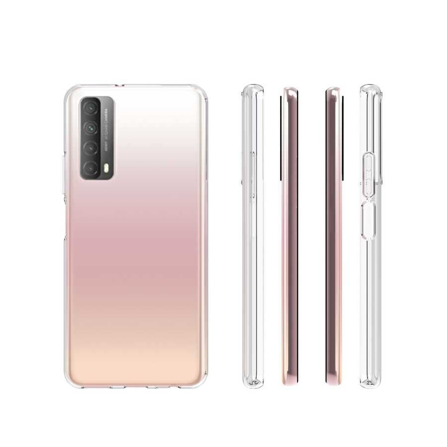 Huawei P Smart 2021 Şeffaf Kılıf Yumuşak İnce Tasarımlı Kapak (SÜPER) Renksiz