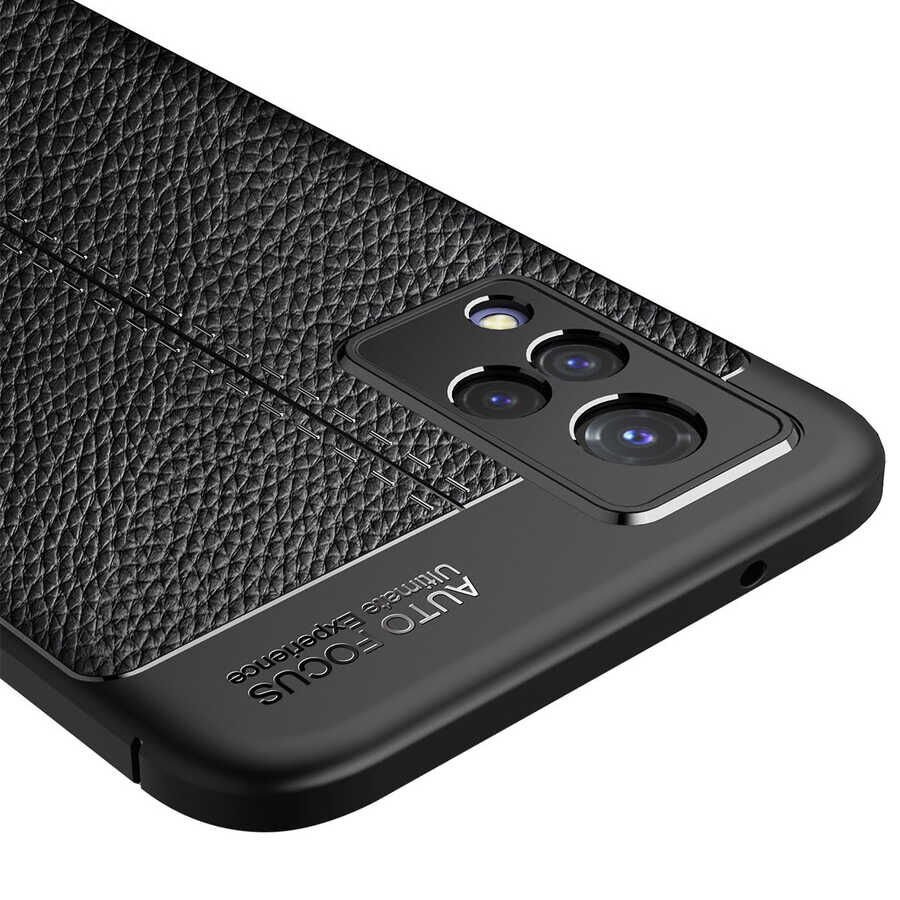 Vivo V21 Kılıf Deri Görünümlü Renk Atmayan Dayanaklı Silikon Kapak (NİSS) Kırmızı