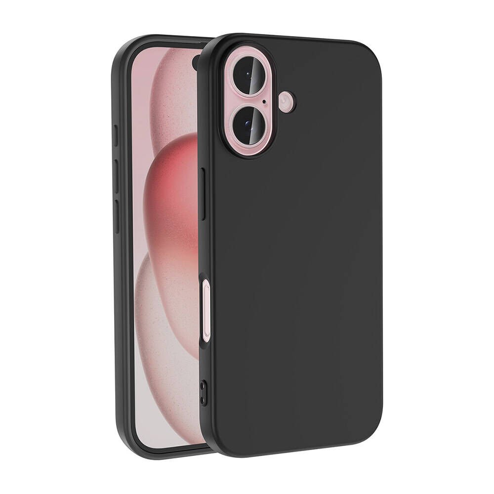 Apple iPhone 16 Plus Kılıf Lansman İçi Kadife Soft Yumuşak Dokulu Liquid Silikon Kapak (LSR) Siyah