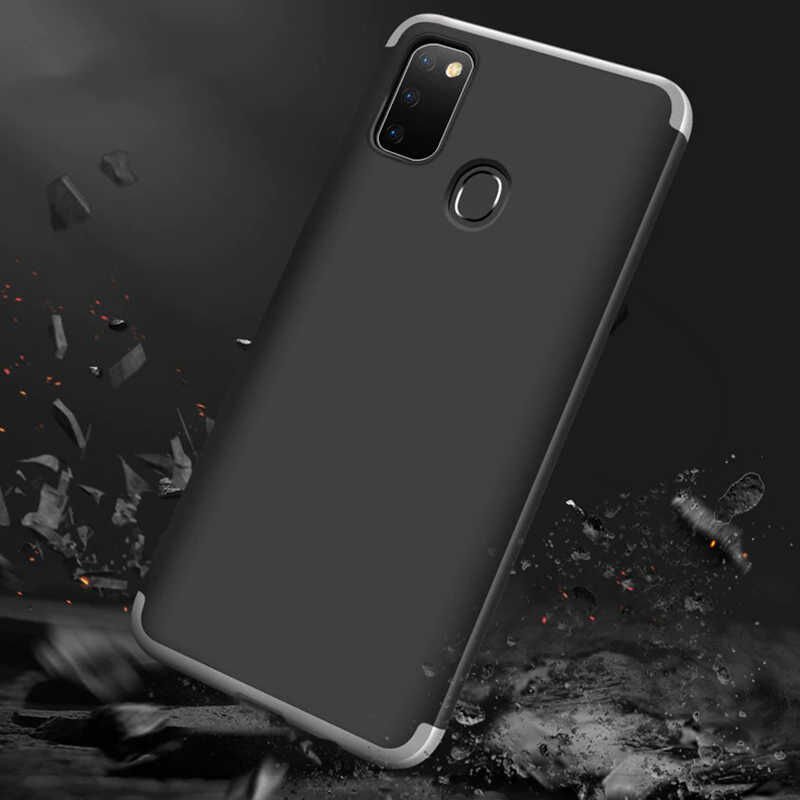 Samsung Galaxy M30S Kılıf 360 Tam Koruma Ön Ve Arka Sert Mika Kapak Orjinal Ays Gkk Kapak Gold