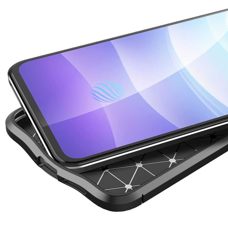 Vivo V21 Kılıf Deri Görünümlü Renk Atmayan Dayanaklı Silikon Kapak (NİSS) Lacivert
