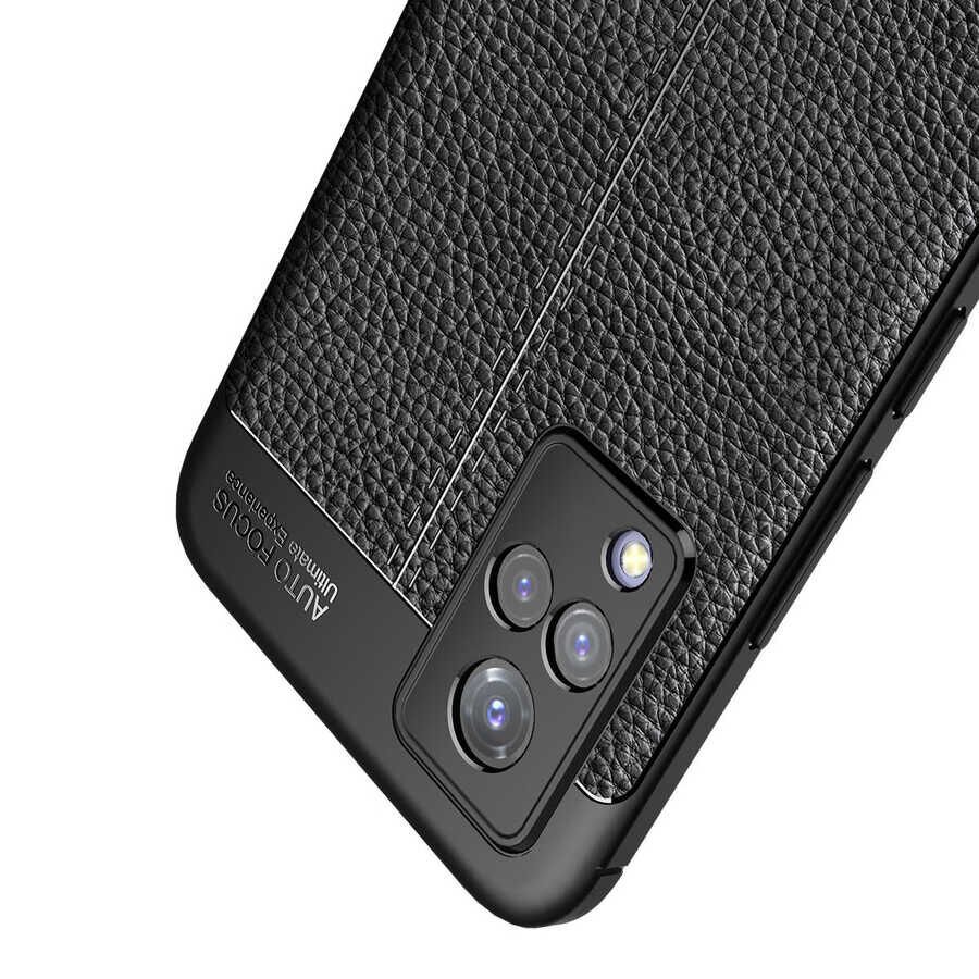 Vivo V21 Kılıf Deri Görünümlü Renk Atmayan Dayanaklı Silikon Kapak (NİSS) Lacivert