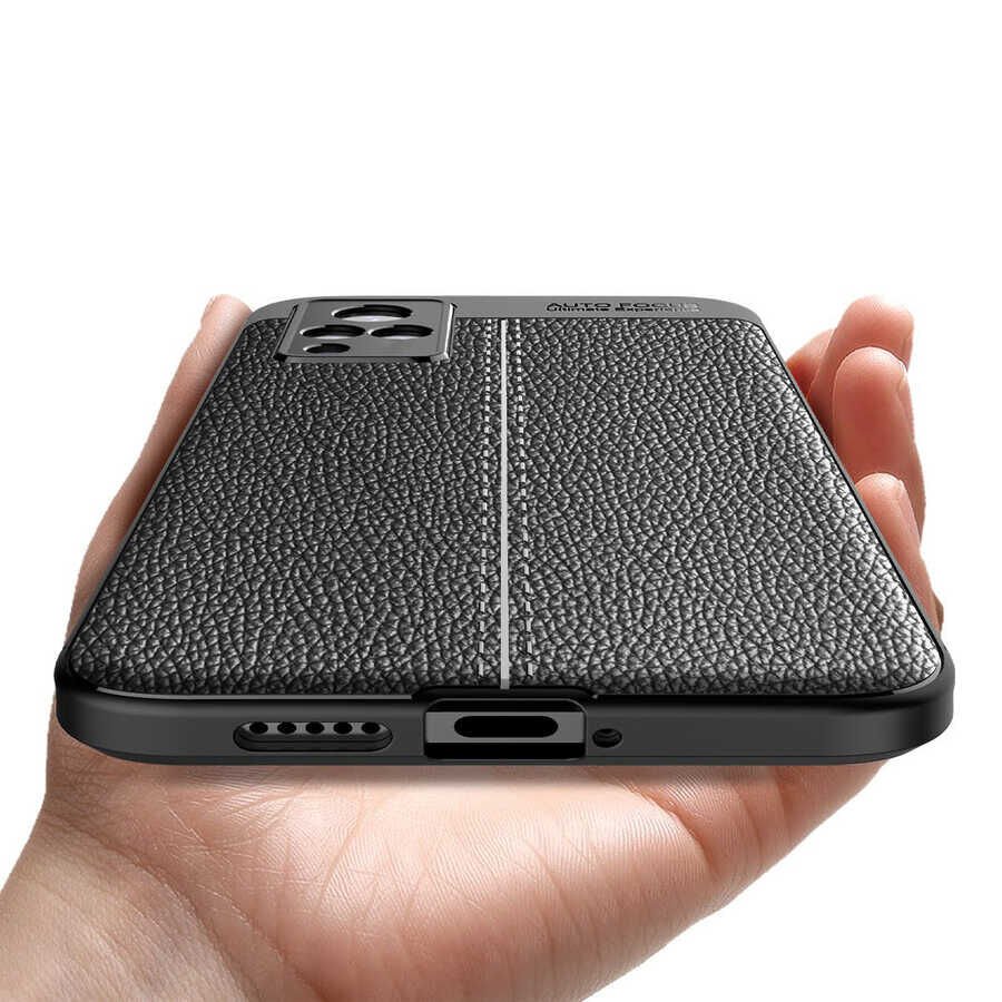 Vivo V21 Kılıf Deri Görünümlü Renk Atmayan Dayanaklı Silikon Kapak (NİSS) Lacivert