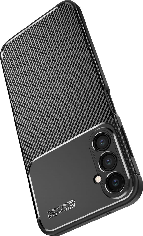 Samsung Galaxy A14 Kılıf Kamera Çıkıntılı Karbon Fiber Dokulu Renk Atmaz Kapak (NEGRO) Lacivert
