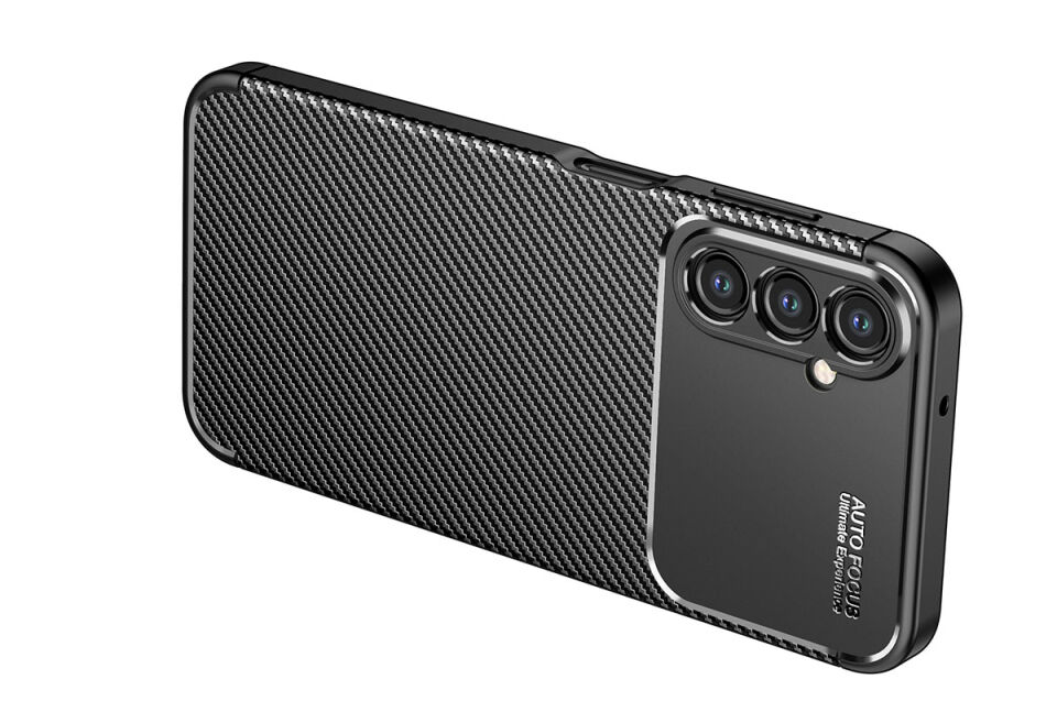 Samsung Galaxy A14 Kılıf Kamera Çıkıntılı Karbon Fiber Dokulu Renk Atmaz Kapak (NEGRO) Lacivert