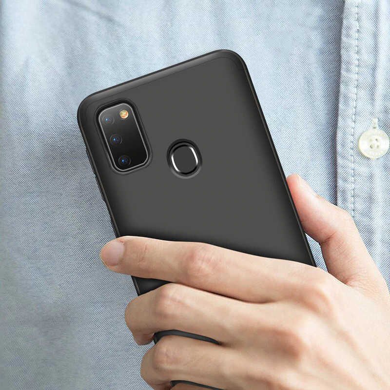 Samsung Galaxy M30S Kılıf 360 Tam Koruma Ön Ve Arka Sert Mika Kapak Orjinal Ays Gkk Kapak Rose Gold