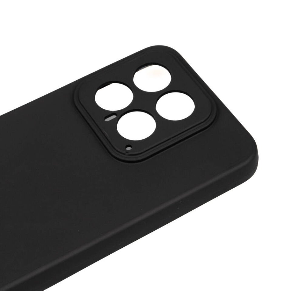 Xiaomi Mi 14 Kılıf Kamera Korumalı Esnek Renkli Silikon Kapak (Biye) Siyah