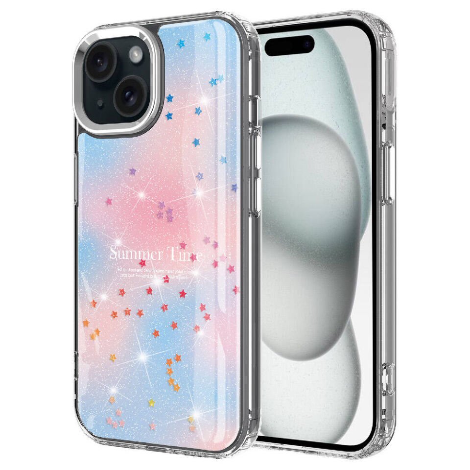 Apple iPhone 13 Kılıf Simli Desenli Parlak HEPTEKİLETİŞİM Task Kapak