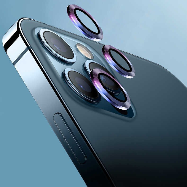 Apple iPhone 13 Kamera Lens Koruyucu Renkli Tasarım Kolay Takma Aparatlı (CL-07) Colorful