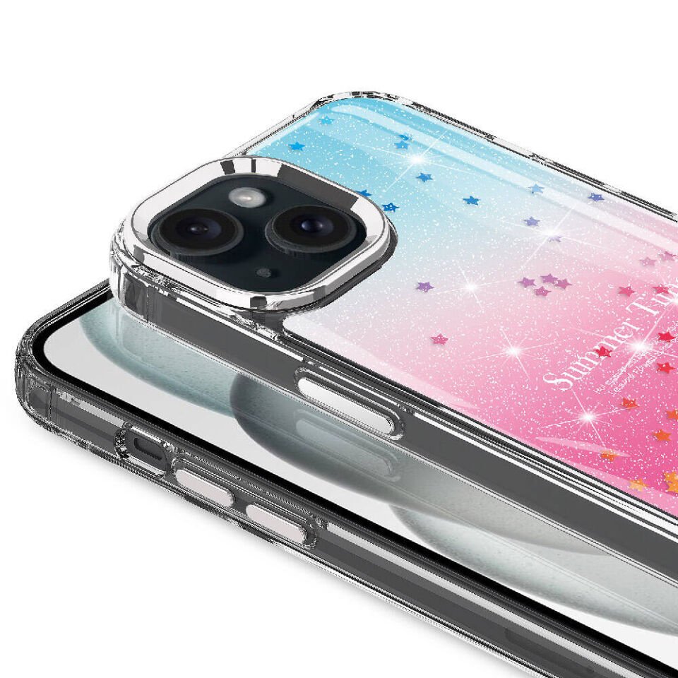 Apple iPhone 15 Kılıf Simli Desenli Parlak HEPTEKİLETİŞİM Task Kapak