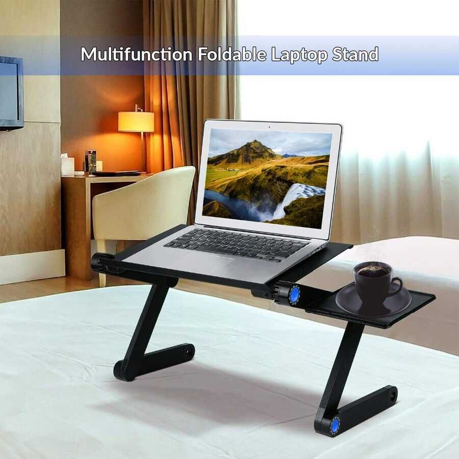 Çok Fonksiyonlu Katlanabilir Laptop Standı  3'lü Ayarlanabilir Ayak Tasarım  Siyah