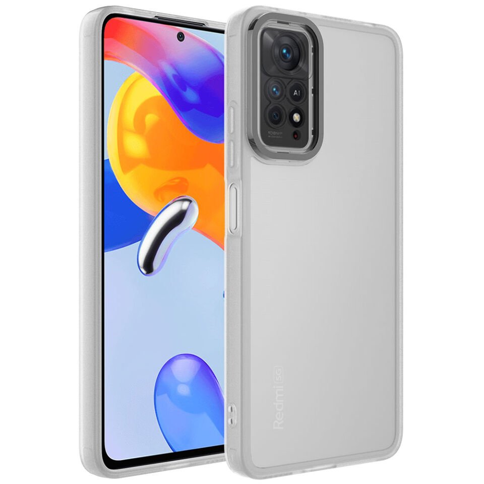 Xiaomi Redmi Note 11 Pro 5G Kılıf Kamera Lens Korumalı Parlak Renkli Darbe Emici Transparan Kapak (Post) Siyah