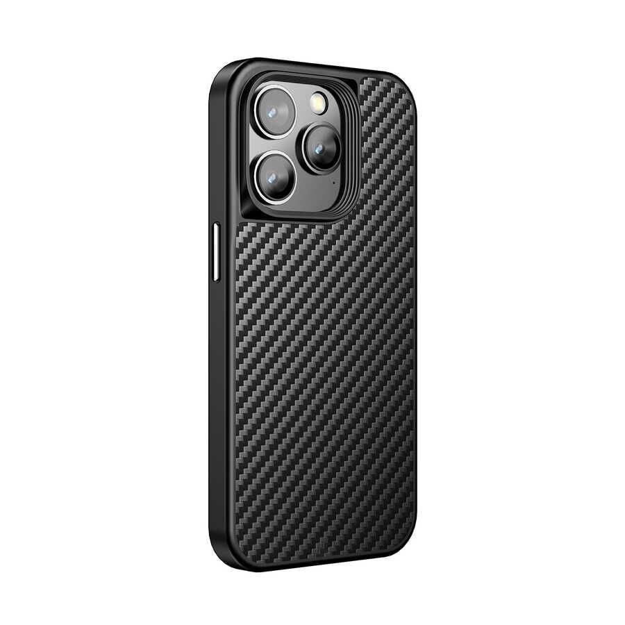 Apple iPhone 14 Pro Max Kılıf Aramid Karbon Fiber Magsafe Özellikli Wlons Radison Kapak