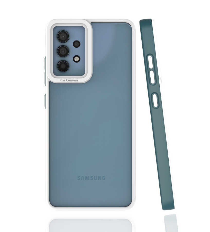 Samsung Galaxy A32 4G Kapak Mat Yüzeyli Kamera Korumalı Renkli Silikon Kılıf (MİMA) Koyu Yeşil