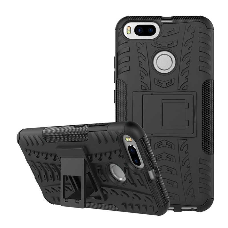 Xiaomi Mi 5x Kılıf Standlı Korunaklı Silikon Kapak (hibrit) Siyah
