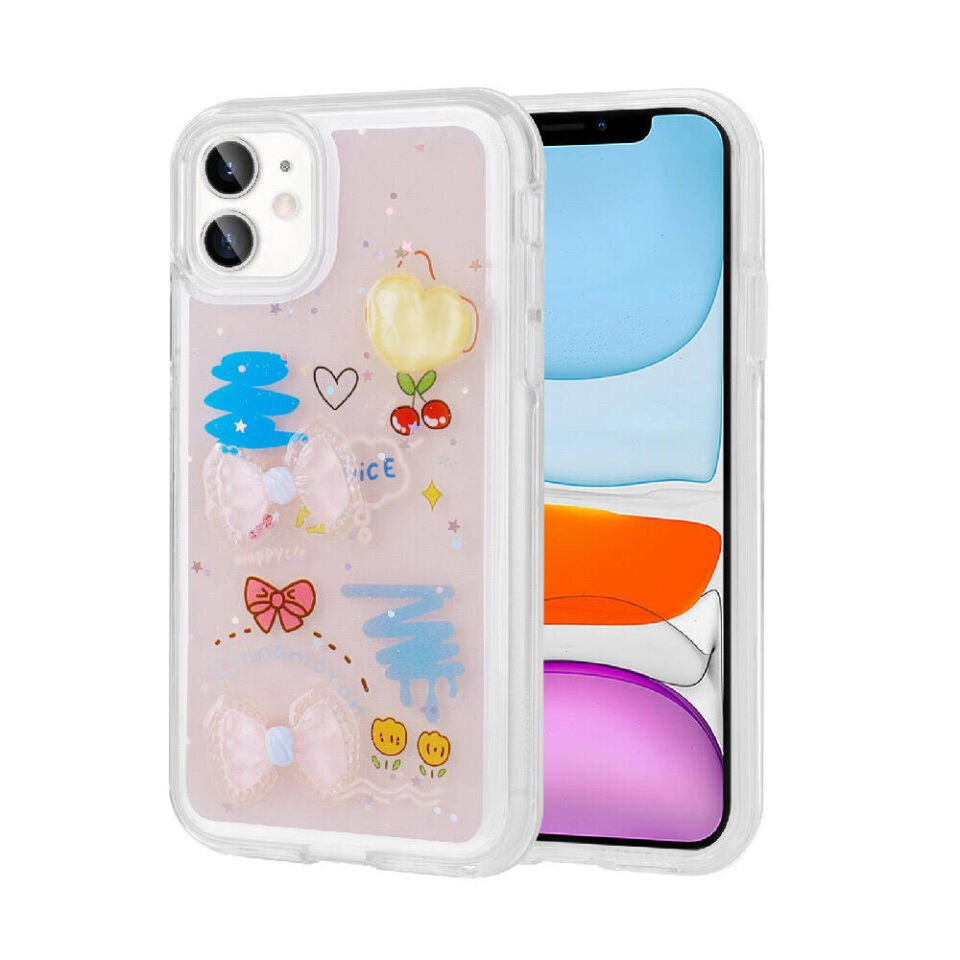 Apple iPhone 11 Kılıf Kabartma Figürlü Parlak HEPTEKİLETİŞİM Minimini Silikon Kapak