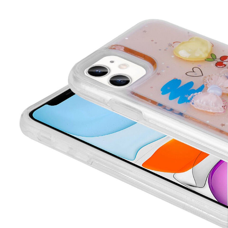 Apple iPhone 11 Kılıf Kabartma Figürlü Parlak HEPTEKİLETİŞİM Minimini Silikon Kapak