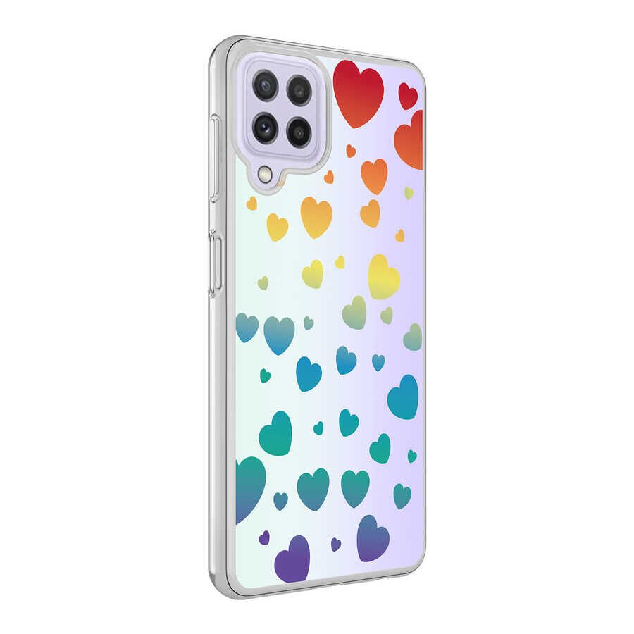 Samsung Galaxy M32 Kılıf HEPTEKİLETİŞİM M-Blue Desenli Kapak