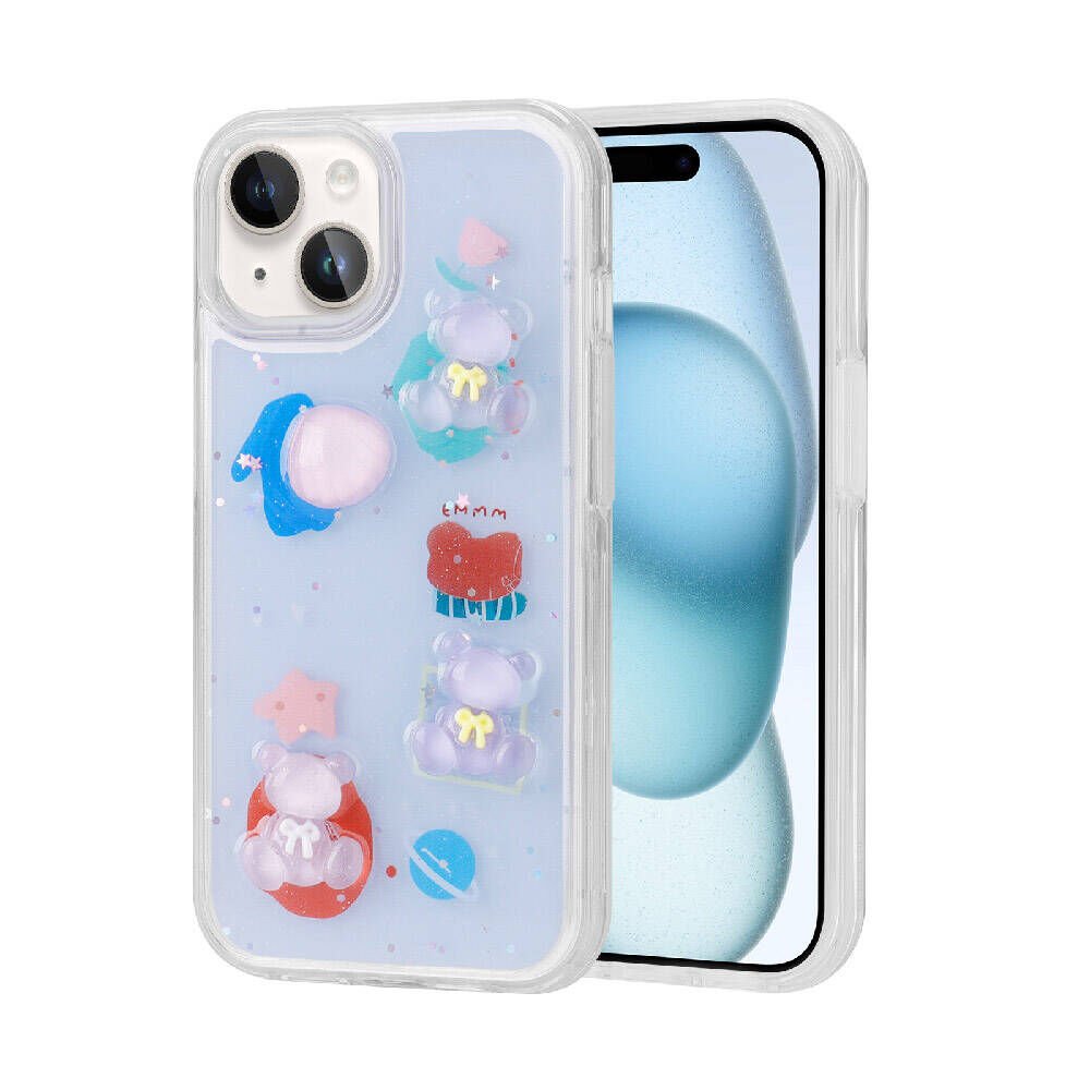 Apple iPhone 14 Kılıf Kabartma Figürlü Parlak HEPTEKİLETİŞİM Minimini Silikon Kapak