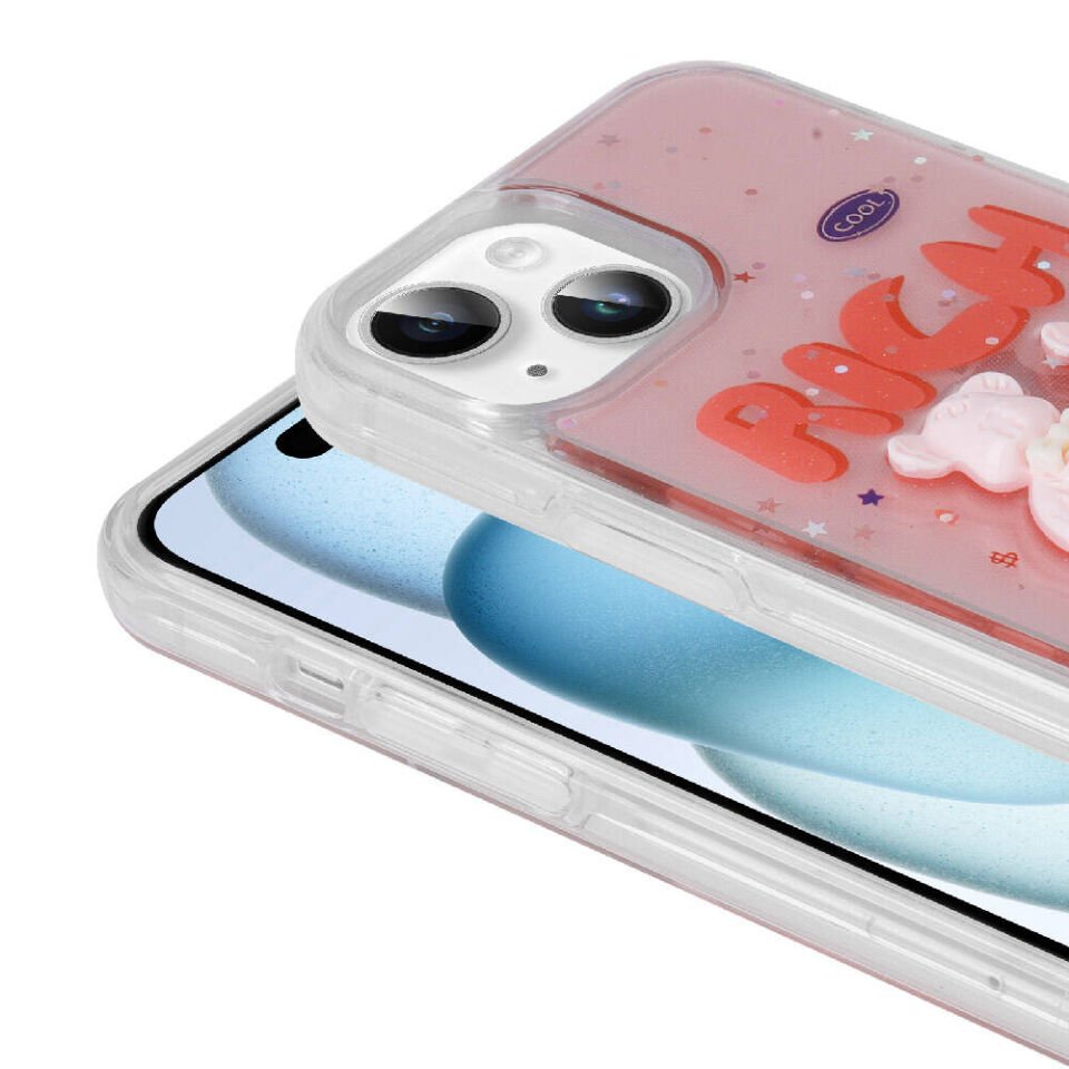 Apple iPhone 14 Kılıf Kabartma Figürlü Parlak HEPTEKİLETİŞİM Minimini Silikon Kapak