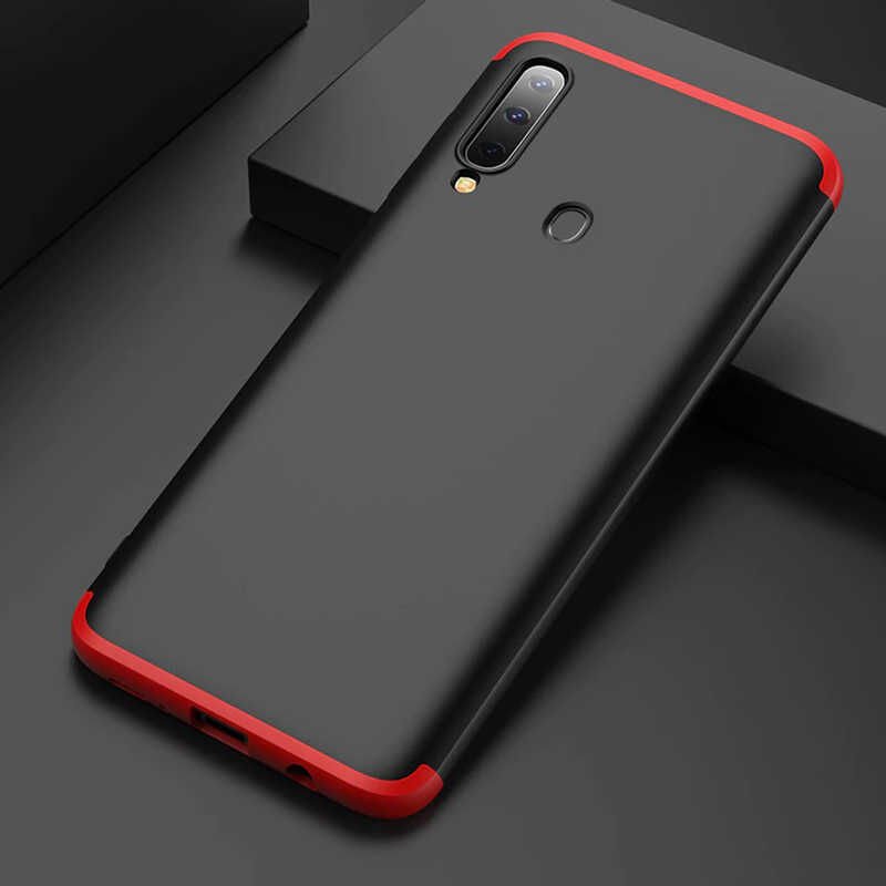 Samsung Galaxy A20S Kılıf 360 Tam Koruma Ön Ve Arka Sert Mika Kapak Orjinal Ays Gkk Kapak Siyah-Mavi