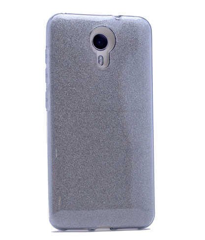 General Mobile 4G Android One Kılıf Renkli Parıltılı Simli Işıltılı Silikon Kapak (SHİNİNG) Gümüş