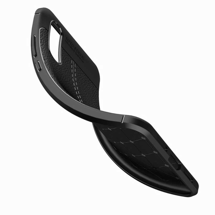 Huawei P20 Kılıf Deri Görünümlü Renk Atmayan Dayanaklı Silikon Kapak (NİSS) Lacivert