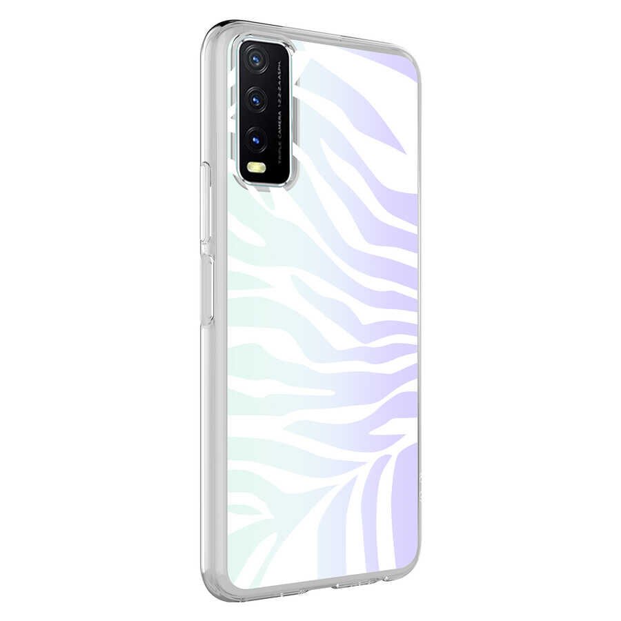Vivo Y20 Kılıf HEPTEKİLETİŞİM M-Blue Desenli Kapak
