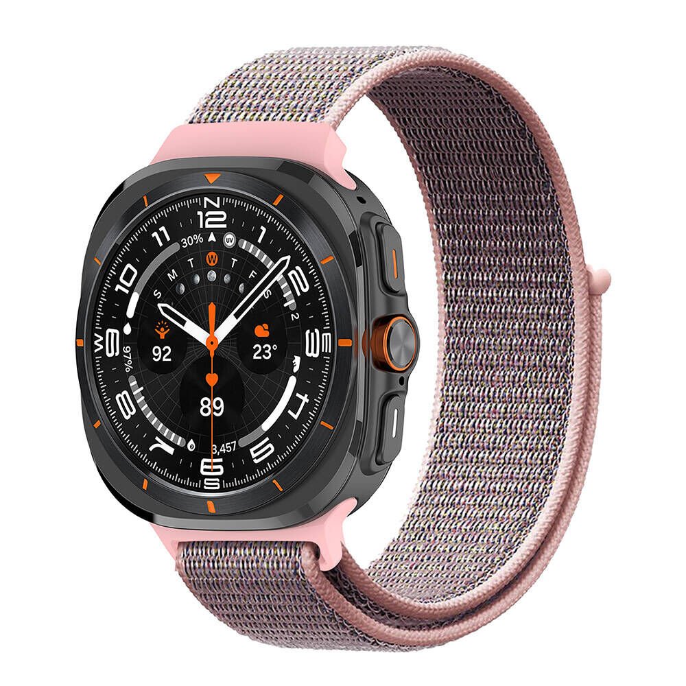 Samsung Galaxy Watch Ultra 47mm Hasır Kordon Kaliteli Tasarım (KRD-03) Kum Pembe