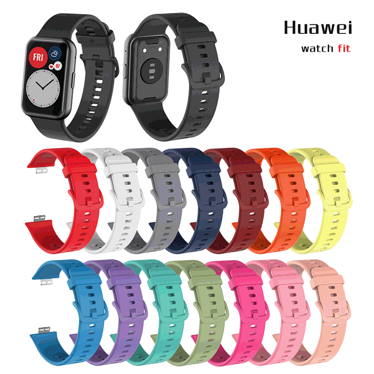 Huawei Watch Fit Silikon Kordon Soft ve Pürüzsüz Yüzey Tasarımlı (KRD-43) Siyah