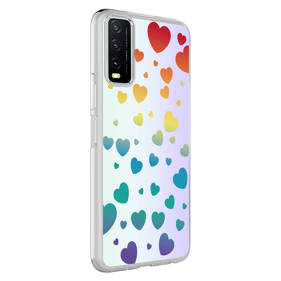 Vivo Y11S Kılıf HEPTEKİLETİŞİM M-Blue Desenli Kapak