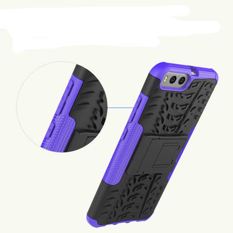 Xiaomi Mi 6 Kılıf Standlı Korunaklı Silikon Kapak (hibrit) Siyah