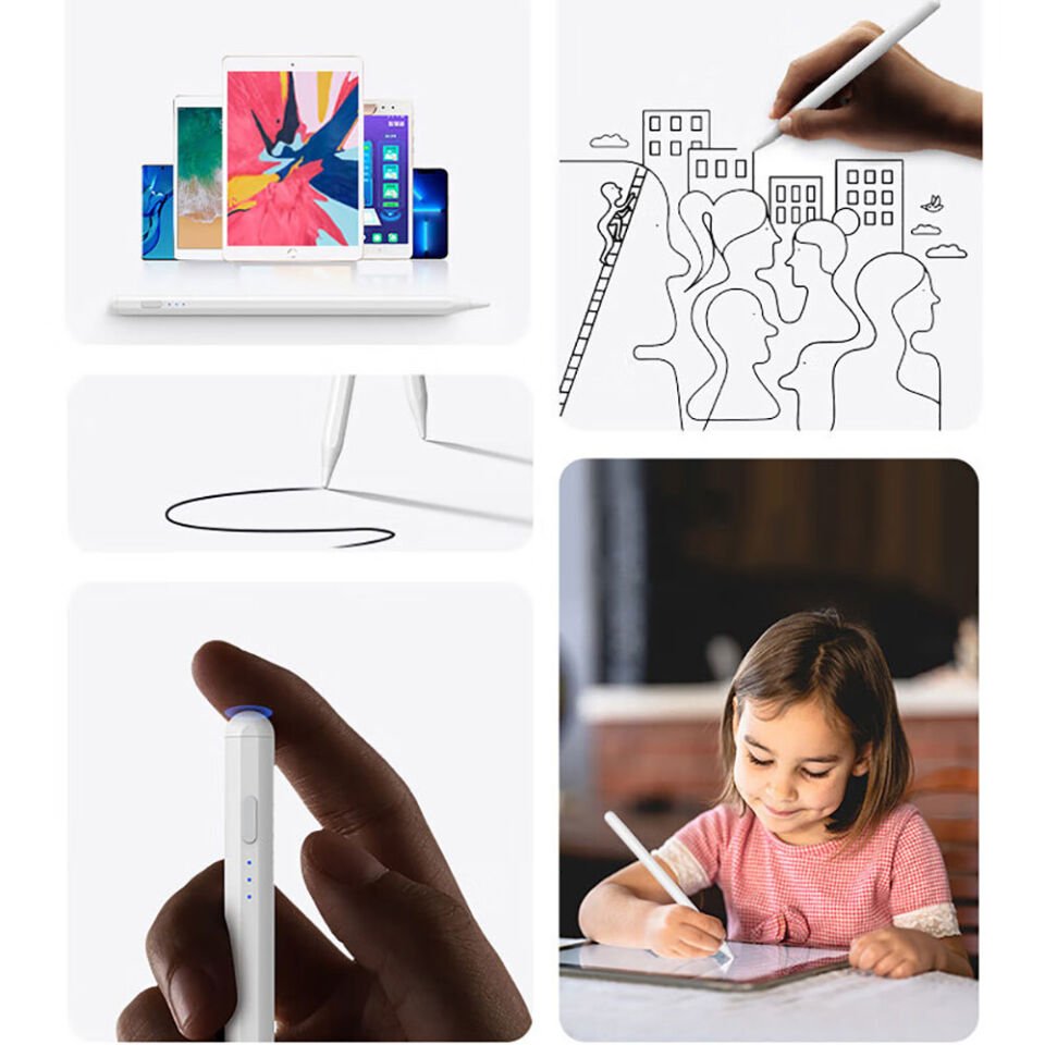 Dokunmatik Çizim Kalemi  Magnetik Şarj ve Eğim Özellikli Ergonomik Tasarım (Pencil 10) Beyaz