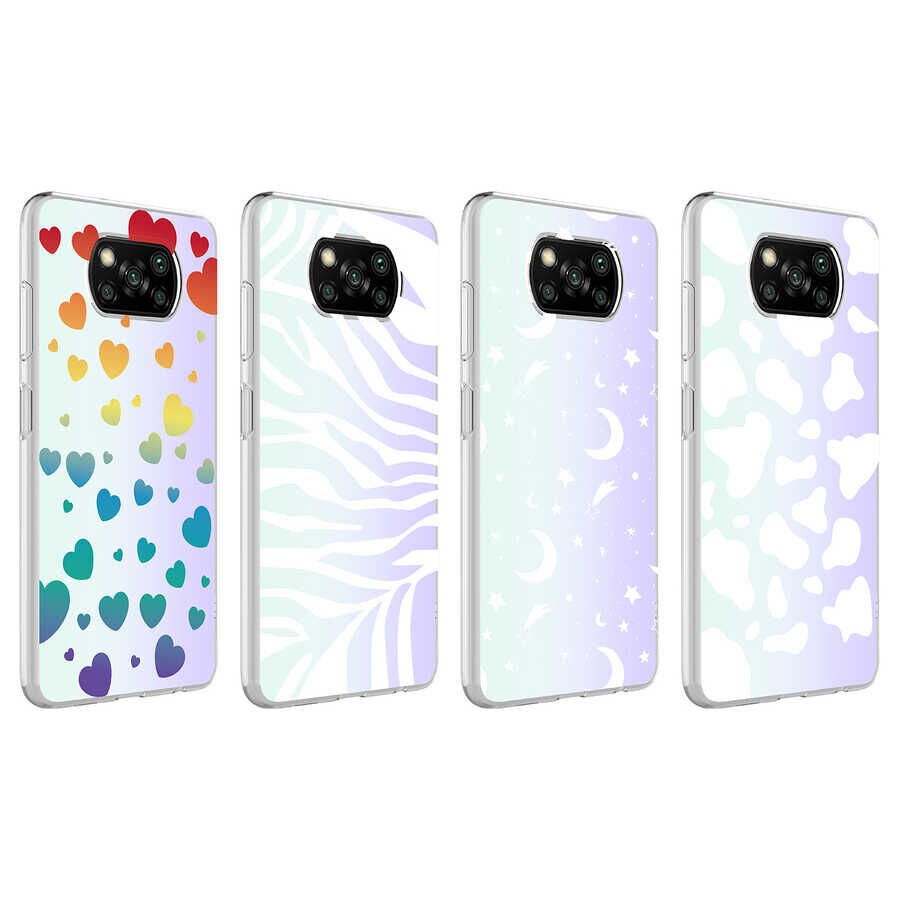 Xiaomi Poco X3 Kılıf HEPTEKİLETİŞİM M-Blue Desenli Kapak
