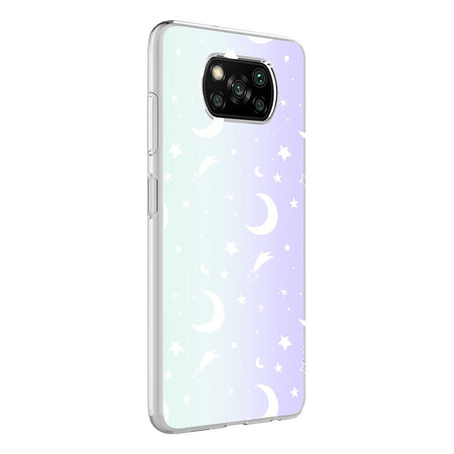 Xiaomi Poco X3 Kılıf HEPTEKİLETİŞİM M-Blue Desenli Kapak