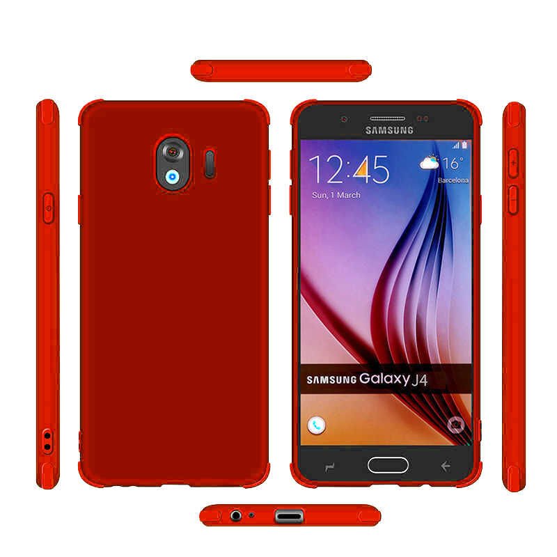 Samsung Galaxy J4 Sililkon Mat Soft Yüzeyli Kapak (NEVA) Kırmızı