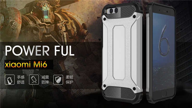Xiaomi Mi 6 Kılıf Armor Köşe Korumalı Çift Katman Tank Zırh Kapak (CRASH) Mavi