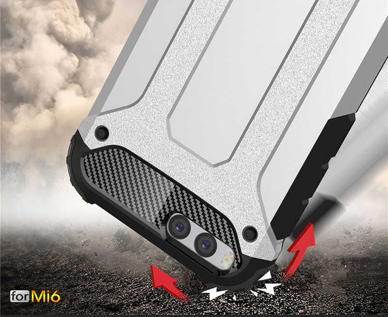 Xiaomi Mi 6 Kılıf Armor Köşe Korumalı Çift Katman Tank Zırh Kapak (CRASH) Mavi