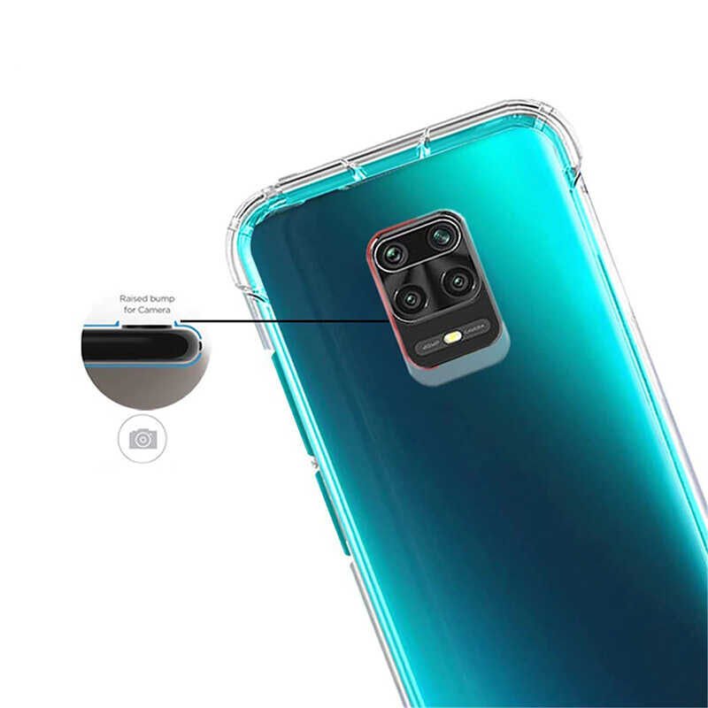 Xiaomi Redmi Note 9 Pro Şeffaf Kılıf Köşelerde Darbelere Karşı Ultra Kalınlık (ANTİSHOCK) Renksiz