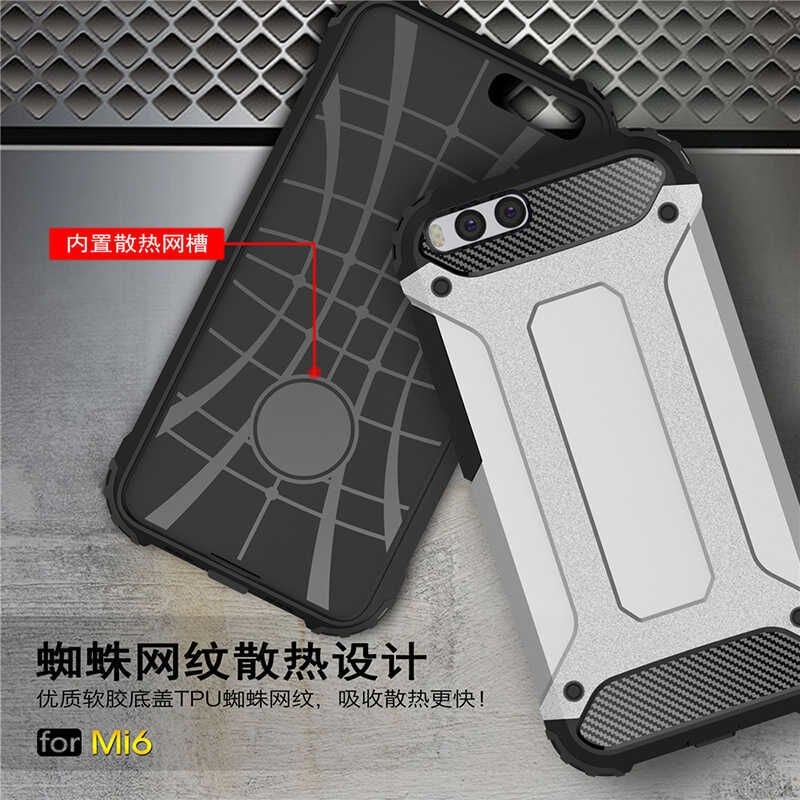 Xiaomi Mi 6 Kılıf Armor Köşe Korumalı Çift Katman Tank Zırh Kapak (CRASH) Gold