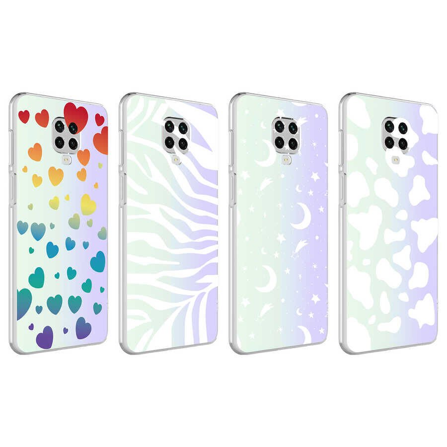 Xiaomi Redmi Note 9S Kılıf HEPTEKİLETİŞİM M-Blue Desenli Kapak