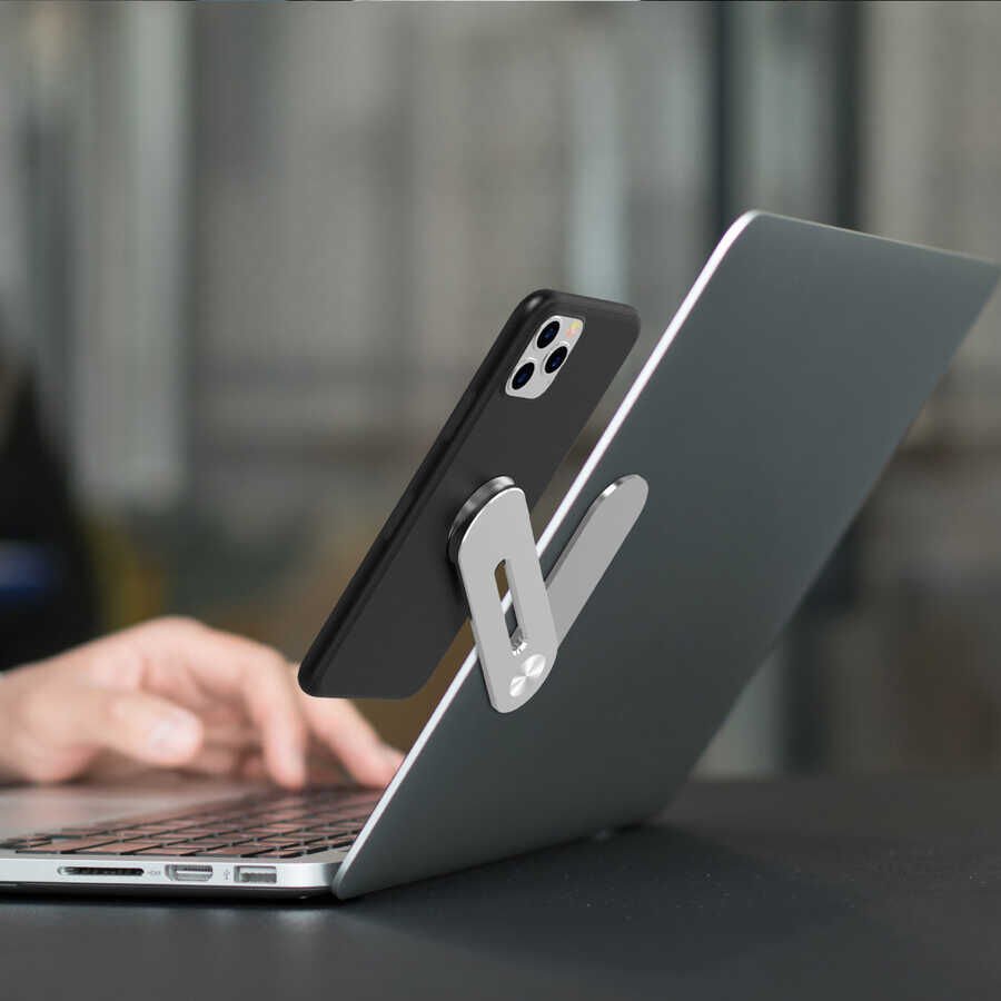 Laptop - Monitör Telefon Tutucu (SJ05) Gümüş