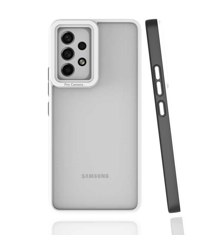 Samsung Galaxy A53 5G Kapak Mat Yüzeyli Kamera Korumalı Renkli Silikon Kılıf (MİMA) Siyah